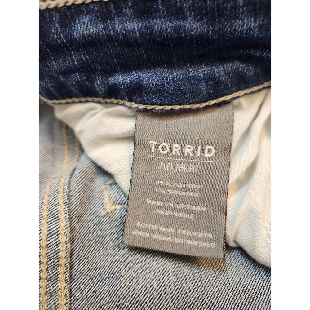 Torrid Womens 26R Blue Jeans Boyfriend Straight Vintage Stretch Medium‎ Wash - Picture 4 of 7